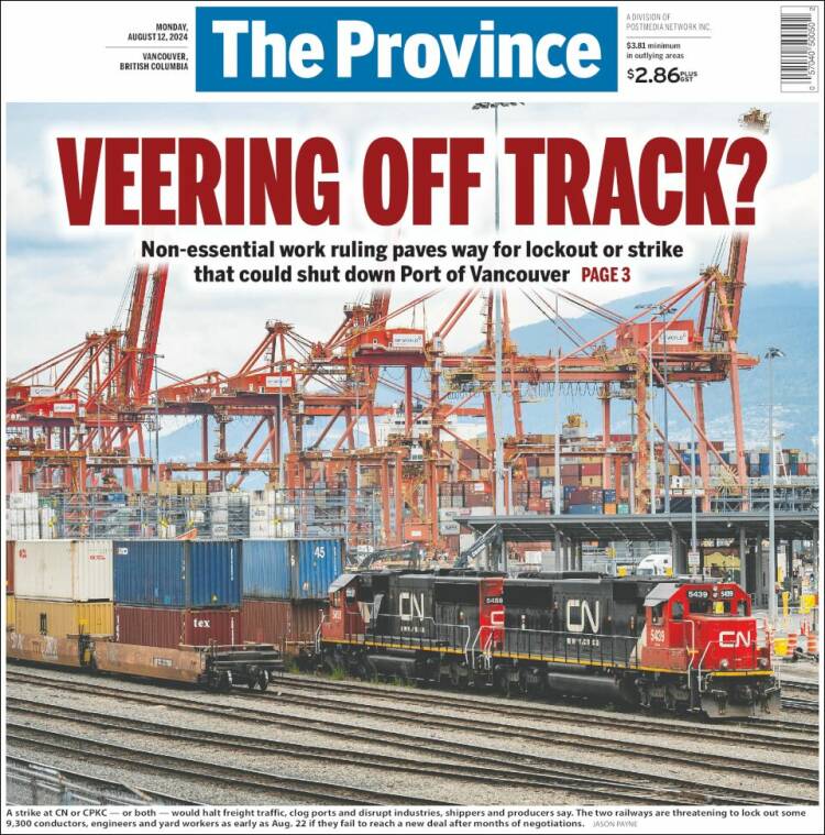 Portada de The Province (Canadá)