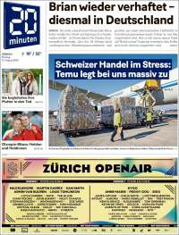 Portada de 20Minuten - Zürich (Suisse)