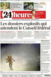 Portada de 24 Heures (Suisse)