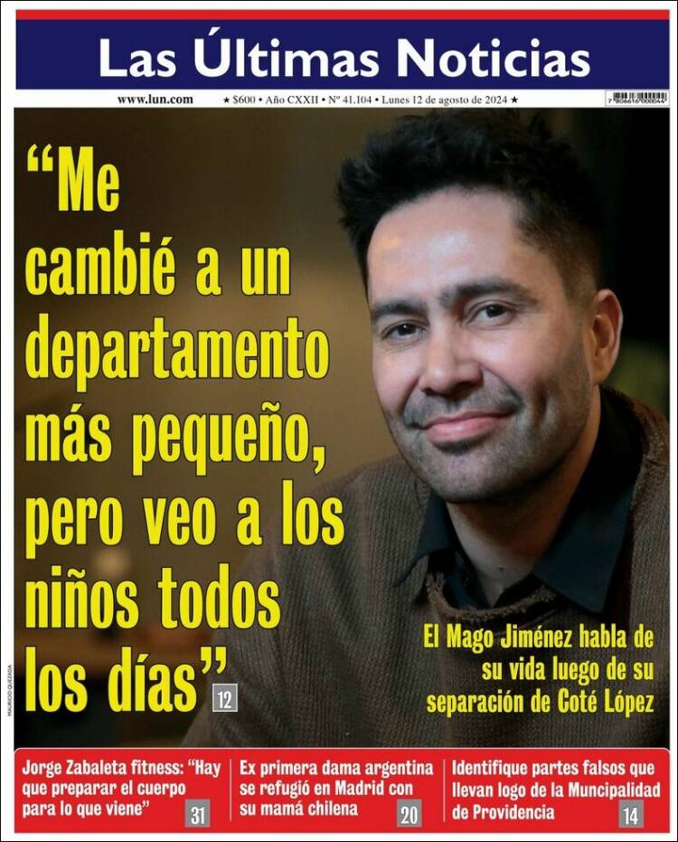 Portada de Las Últimas Noticias (Chile)