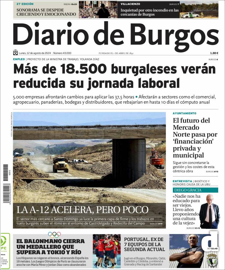 Portada de Diario de Burgos (España)