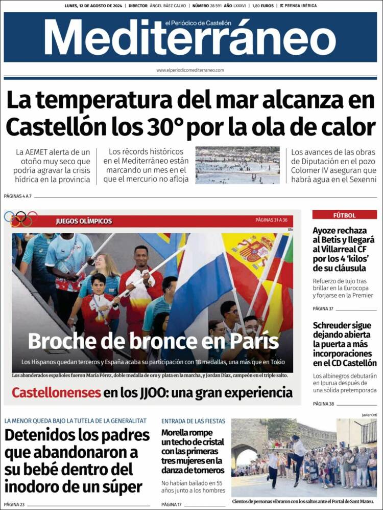 Portada de El Periódico Mediterraneo (España)