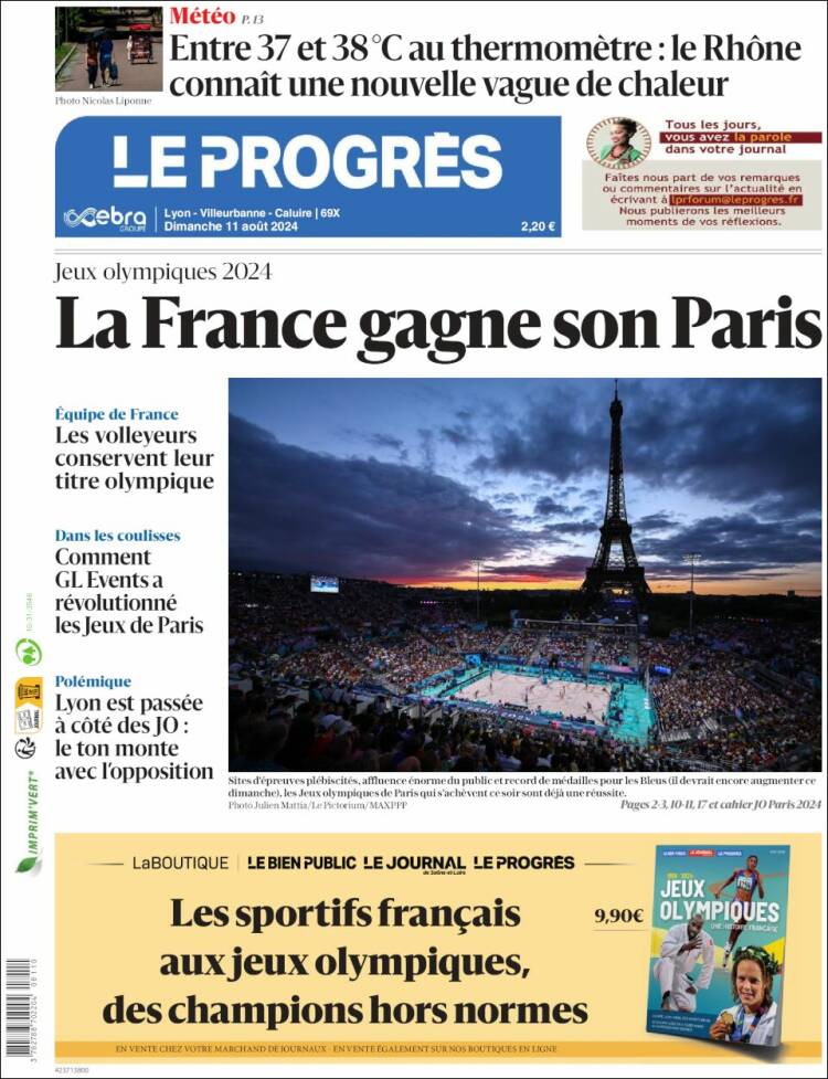 Portada de Progres de Fecamp (Francia)