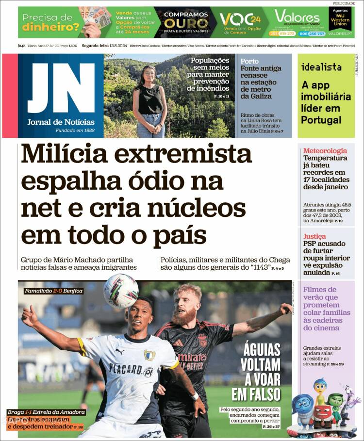 Portada de Jornal de Notícias (Portugal)