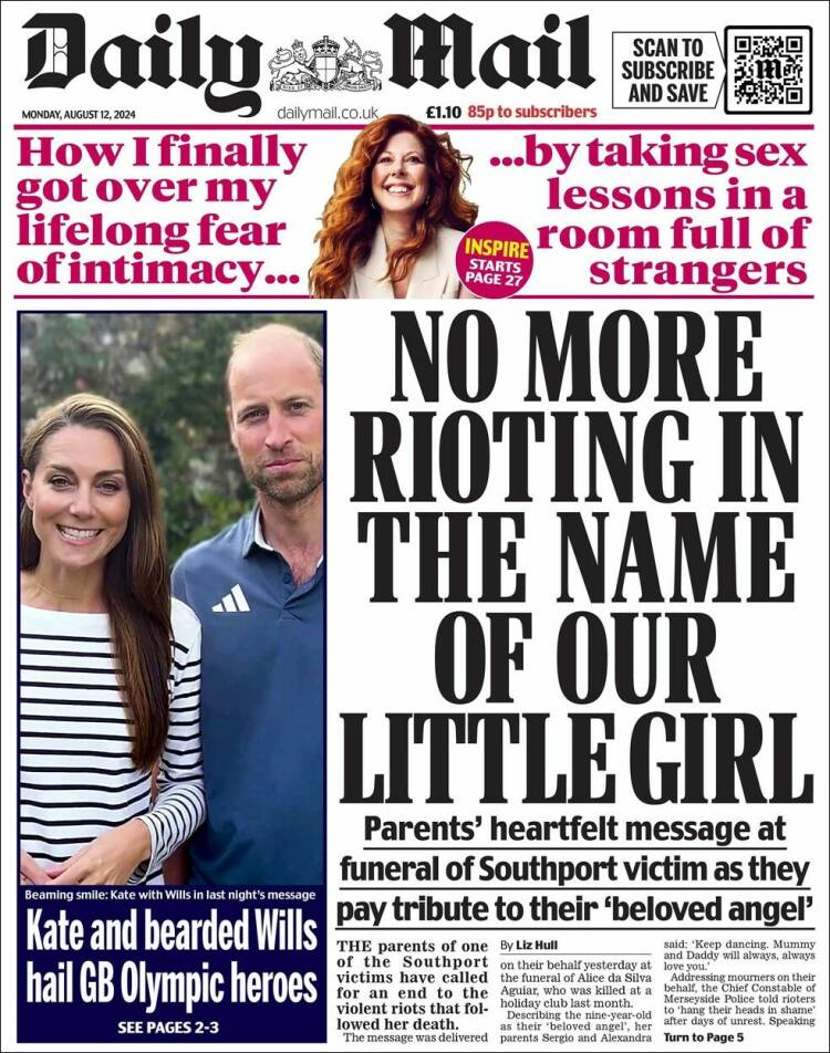 Portada de Daily Mail (Reino Unido)