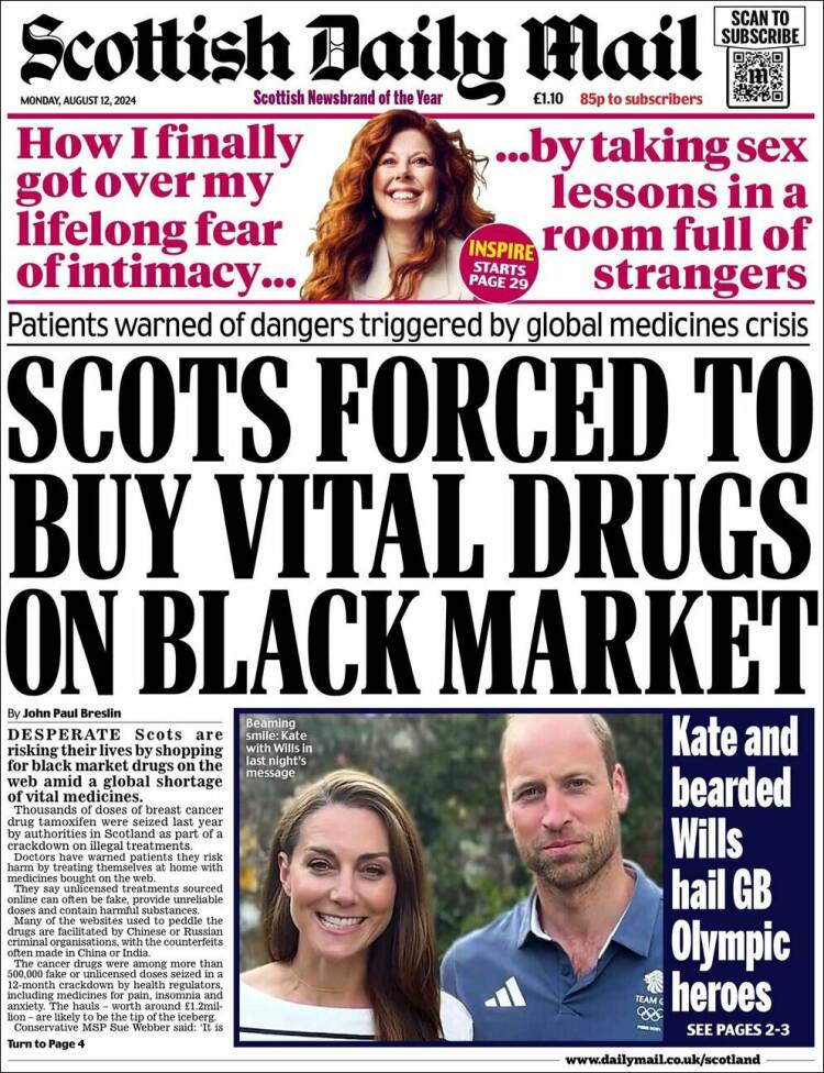 Portada de Scottish Daily Mail (Reino Unido)