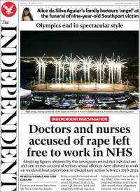 Portada de The Independent (Reino Unido)