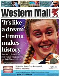 Portada de Western Mail (Reino Unido)