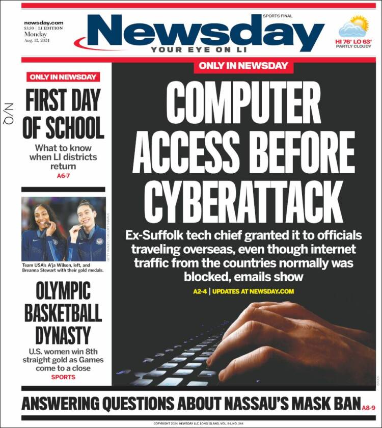 Portada de Newsday (USA)