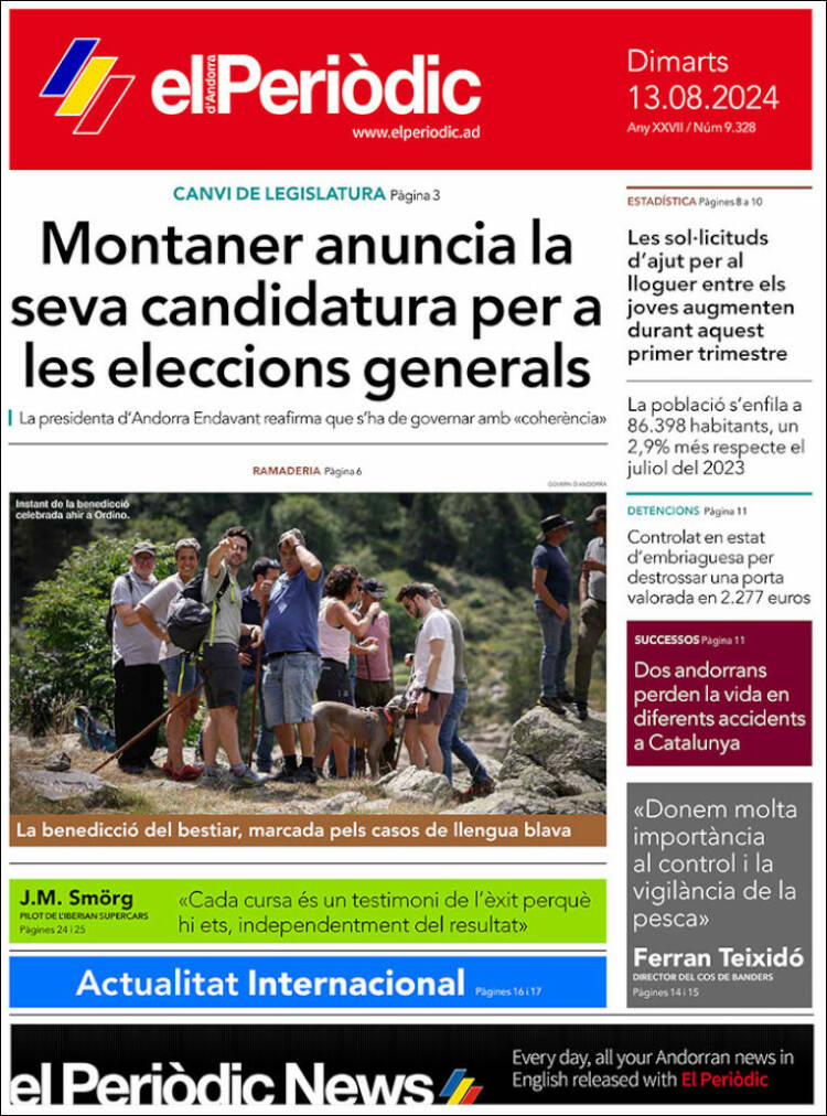Portada de El Periòdic d'Andorra (Andorra)