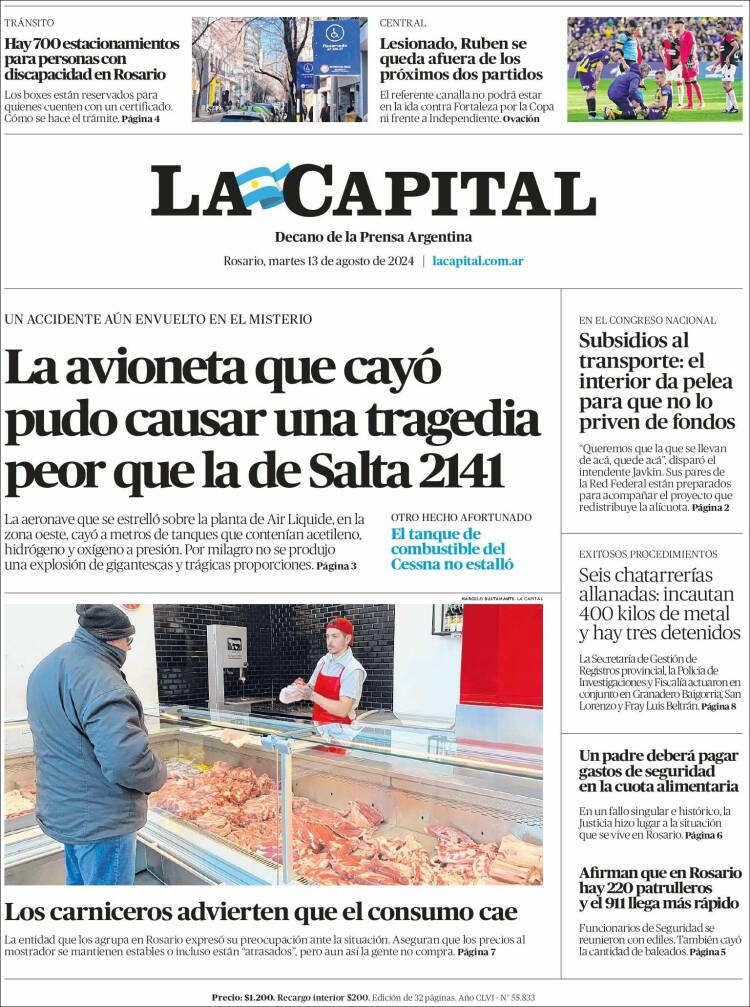 Portada de La Capital - Rosario (Argentina)