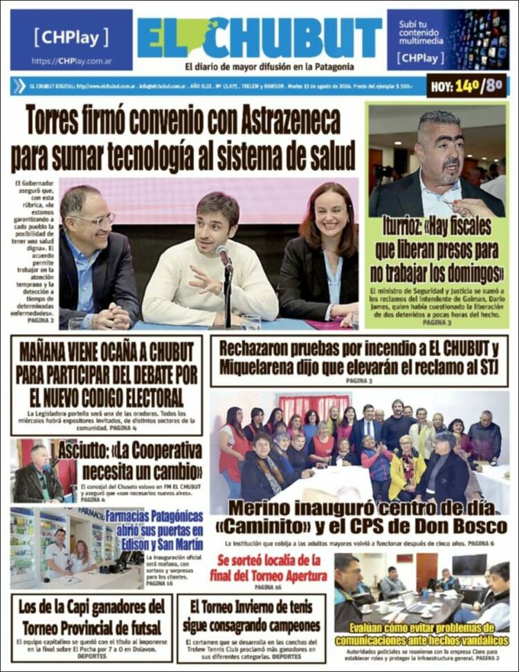 Portada de El Chubut (Argentina)