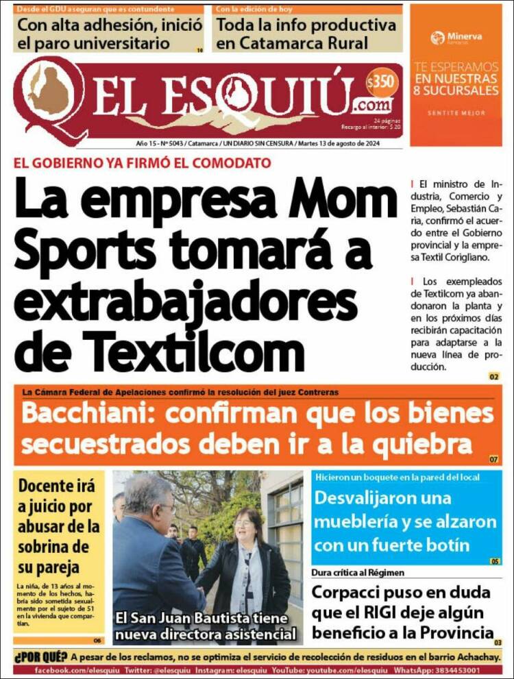 Portada de El Esquiu (Argentina)