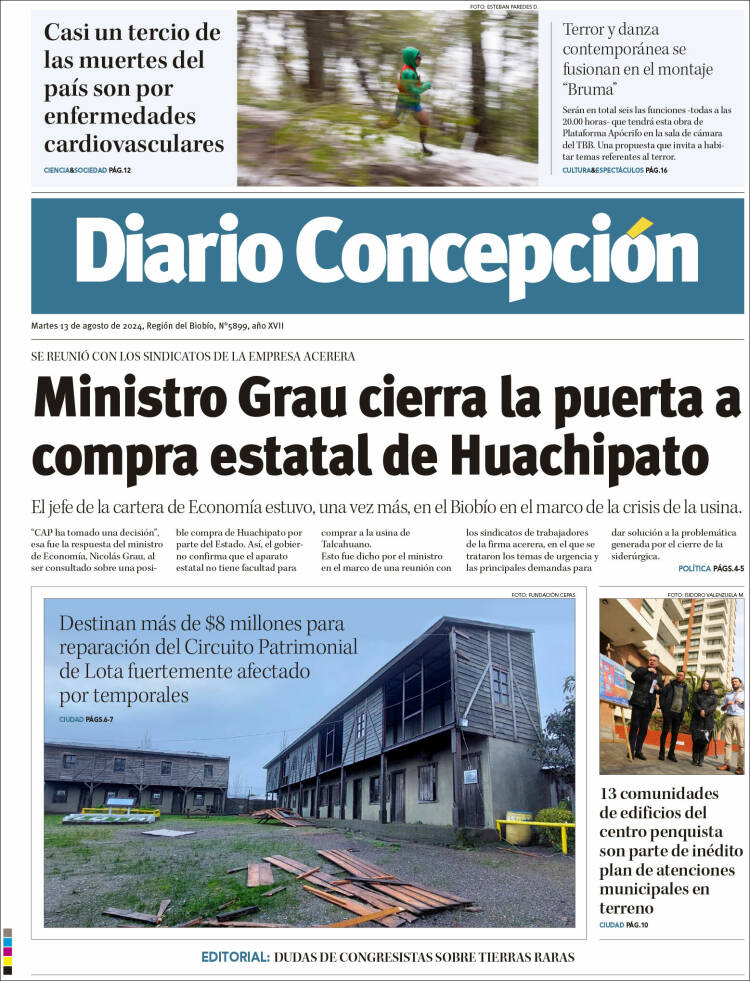 Portada de Diario de Concepción (Chile)