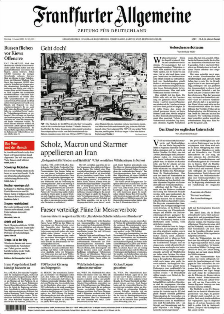 Portada de Frankfurter Allgemeine (Alemania)