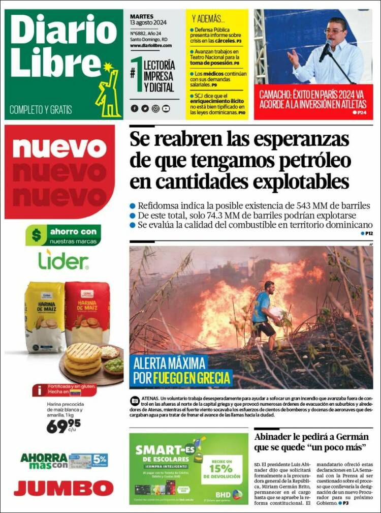 Portada de Diario Libre (R. Dominicana)