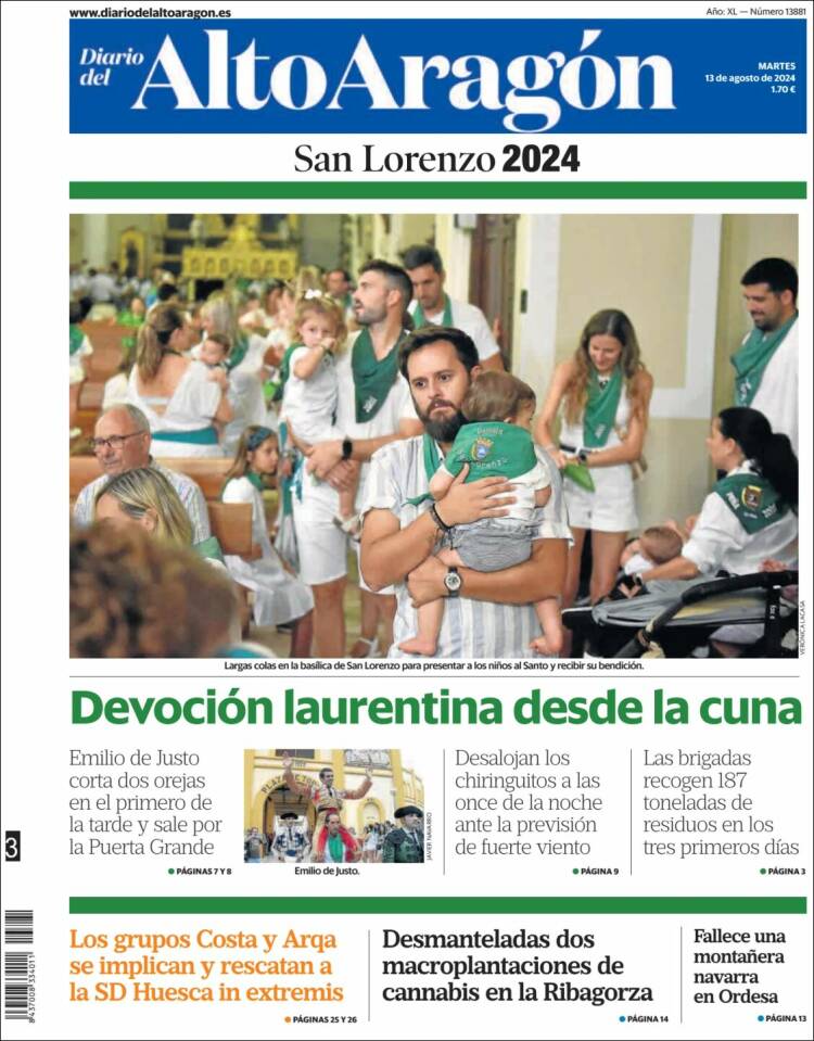 Portada de Diario del AltoAragón (España)