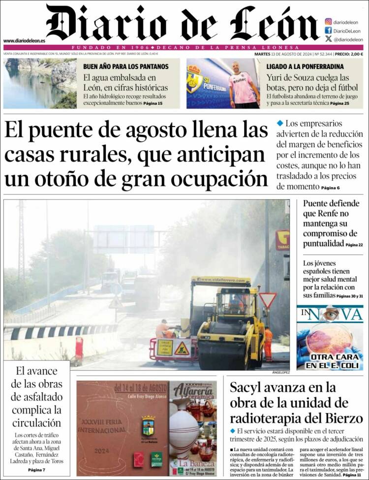 Portada de Diario de León (España)
