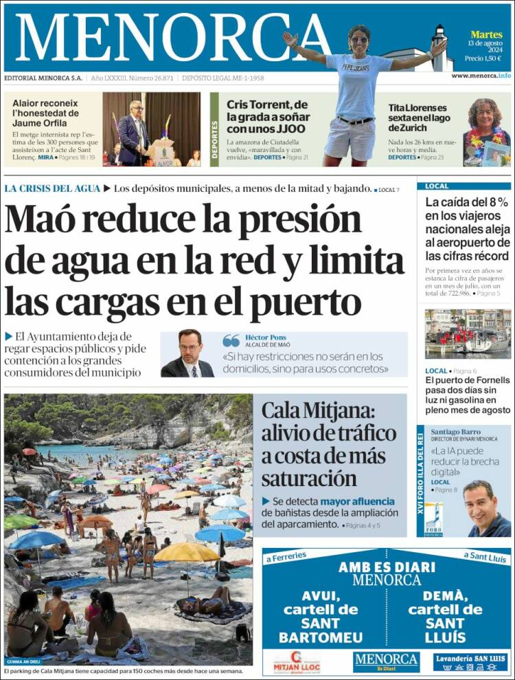 Portada de Menorca - Diario Insular (España)