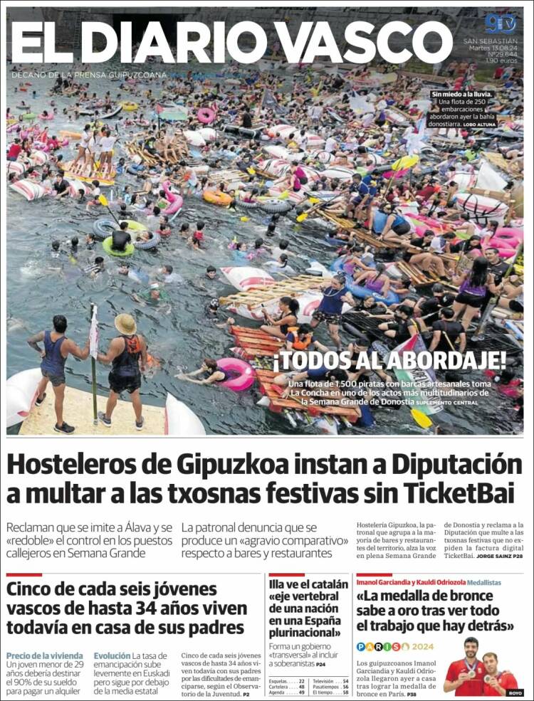 Portada de Diario Vasco (España)