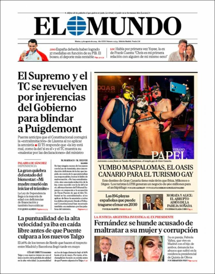 Portada de El Mundo (España)