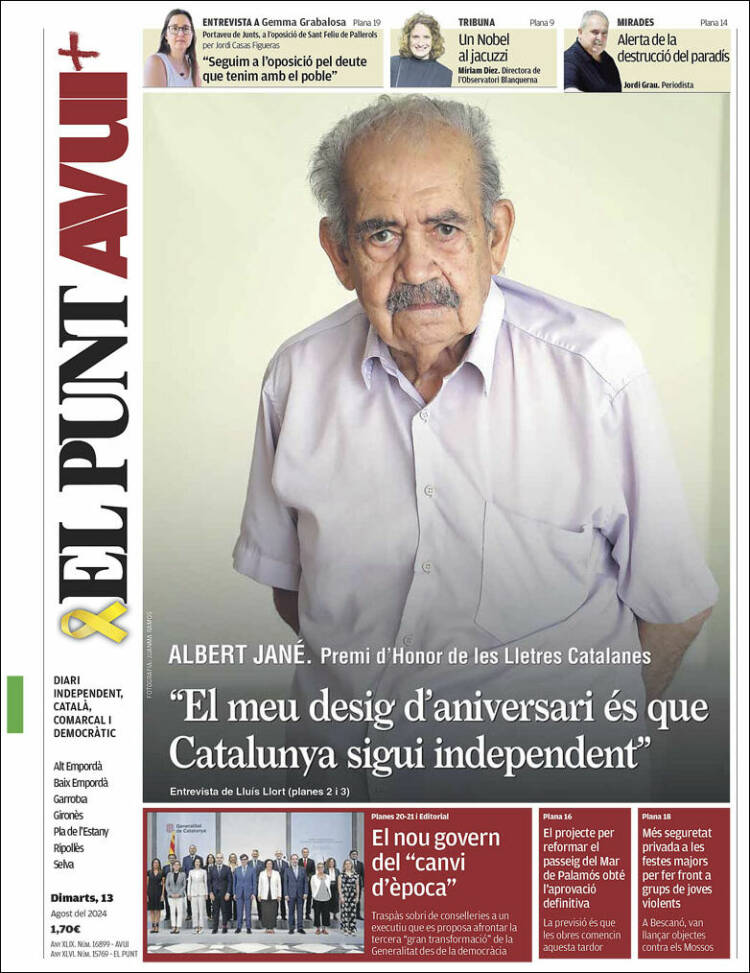Portada de El Punt Avui - Girona (España)