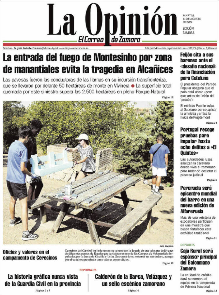 Portada de La Opinión - El Correo de Zamora (España)