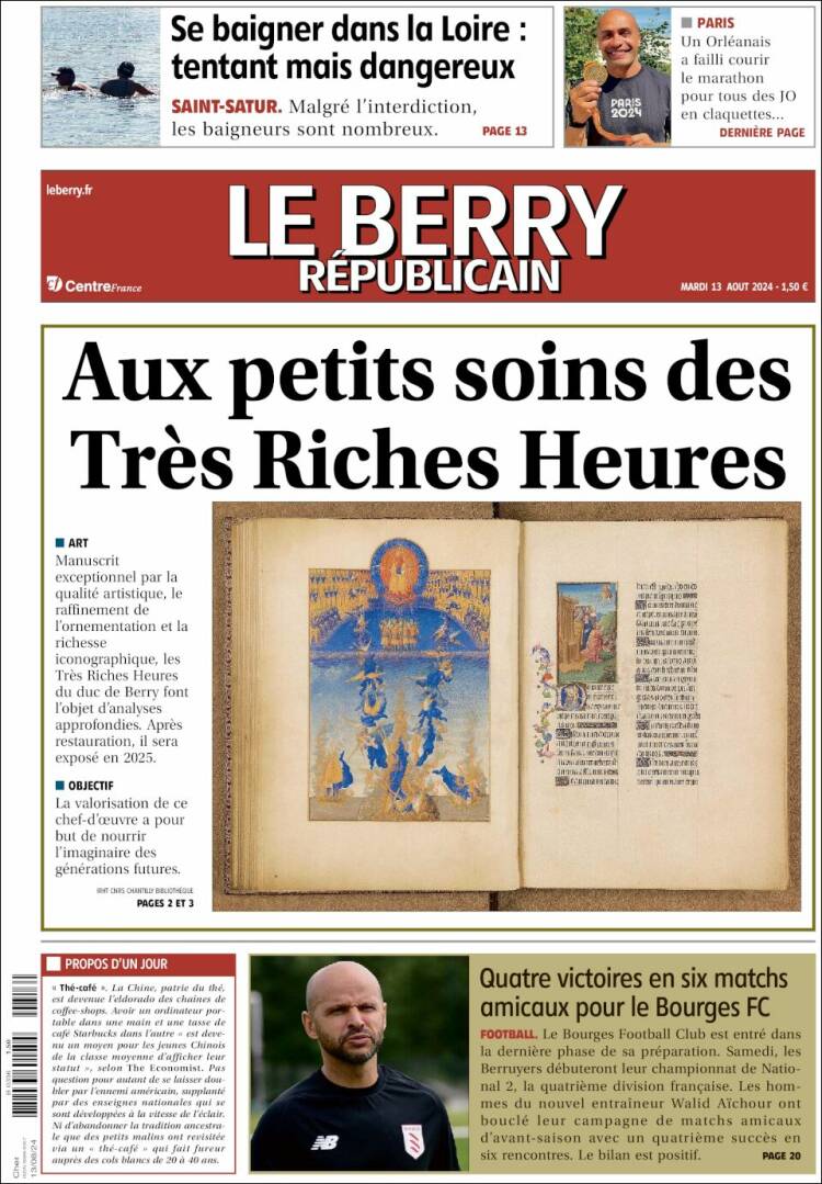 Portada de Berry Republicain (Francia)
