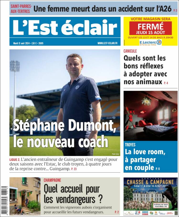 Portada de L'Est Eclair (Francia)