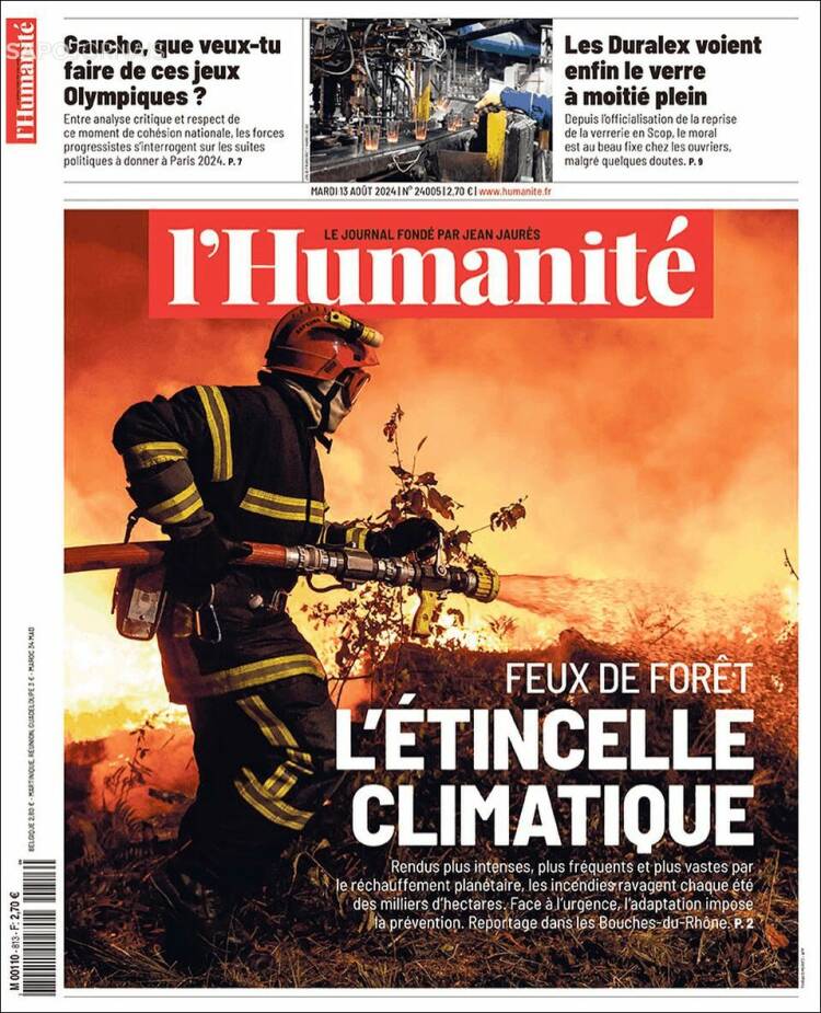 Portada de l'Humanite (Francia)