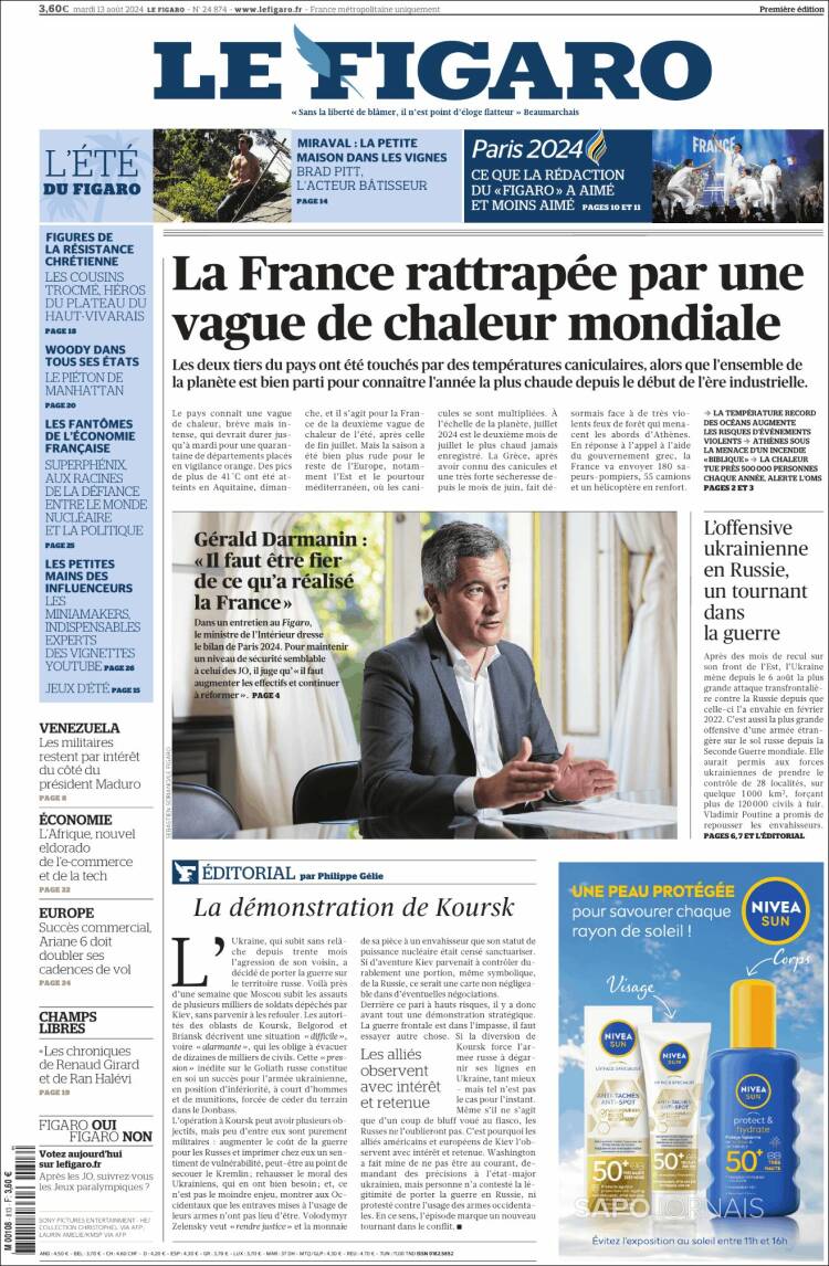 Portada de Le Figaro (Francia)