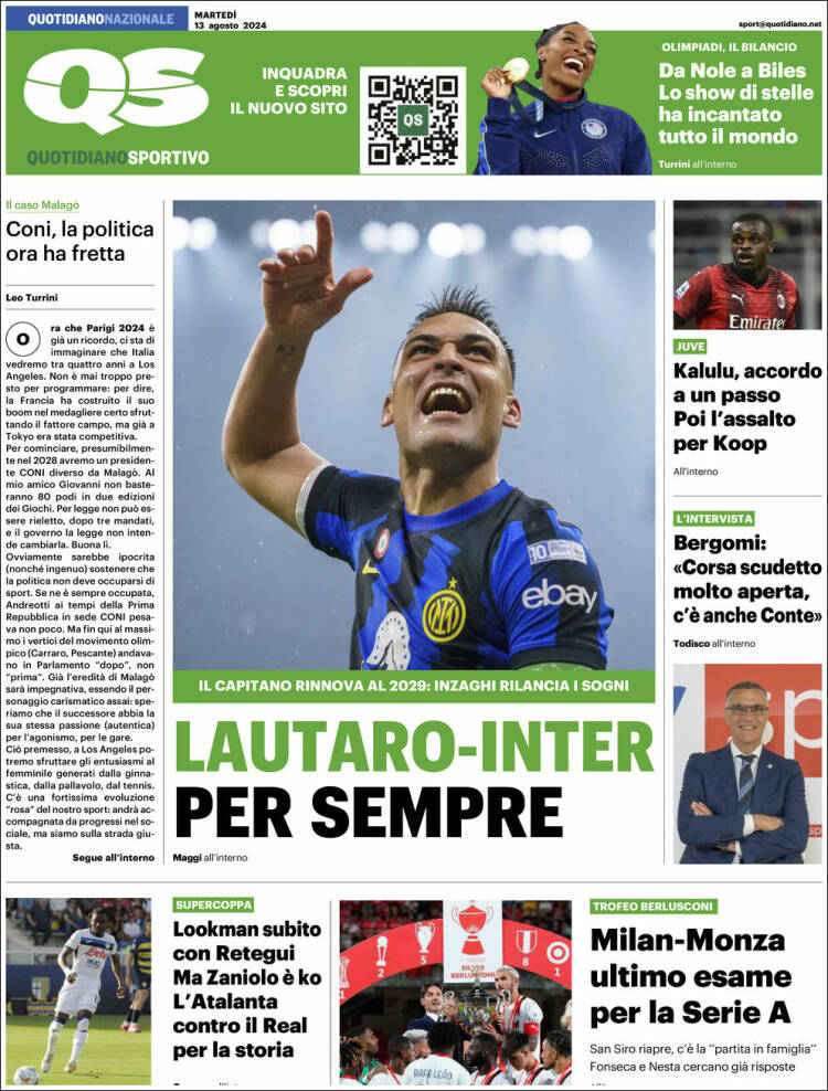 Portada de Quotidiano Sportivo (Italia)