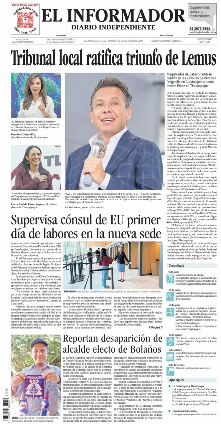 Portada de El Informador (México)