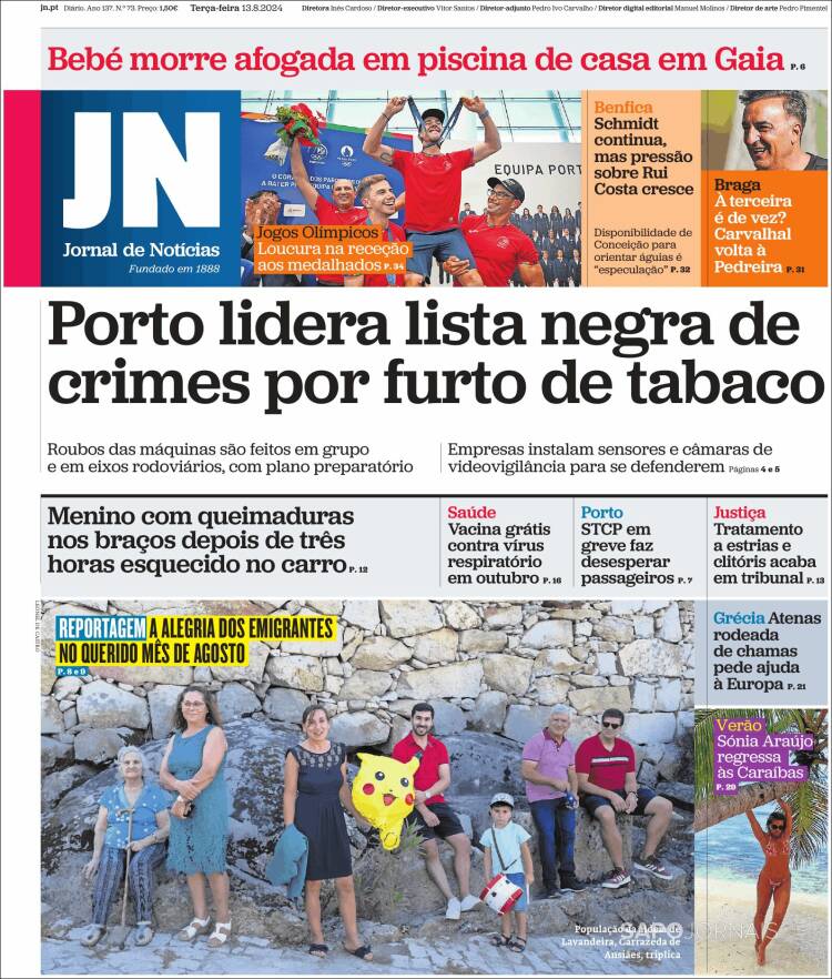 Portada de Jornal de Notícias (Portugal)