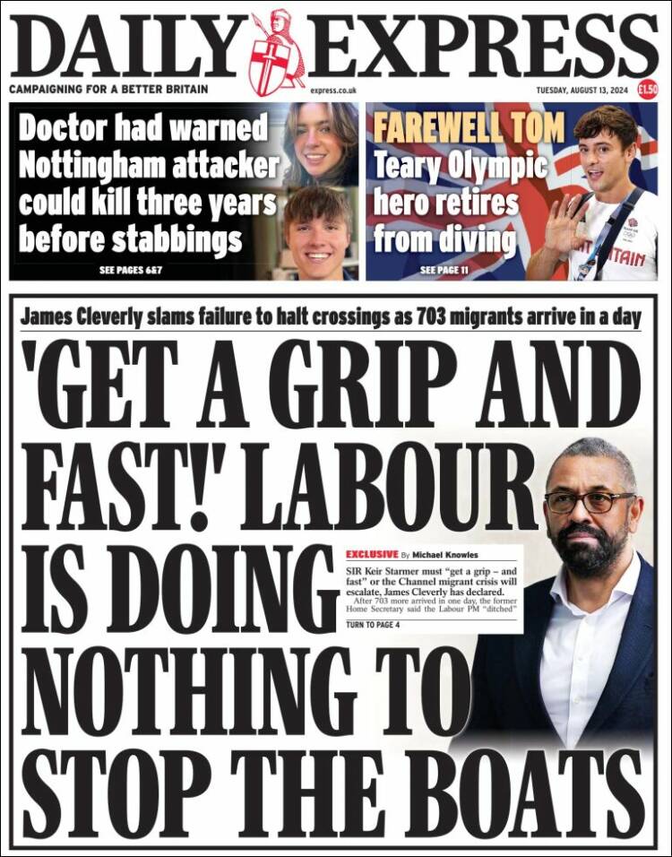 Portada de Daily Express (Reino Unido)