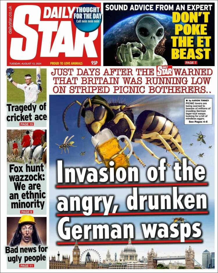 Portada de Daily Star (Reino Unido)