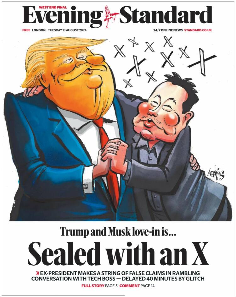 Portada de Evening Standard (Reino Unido)