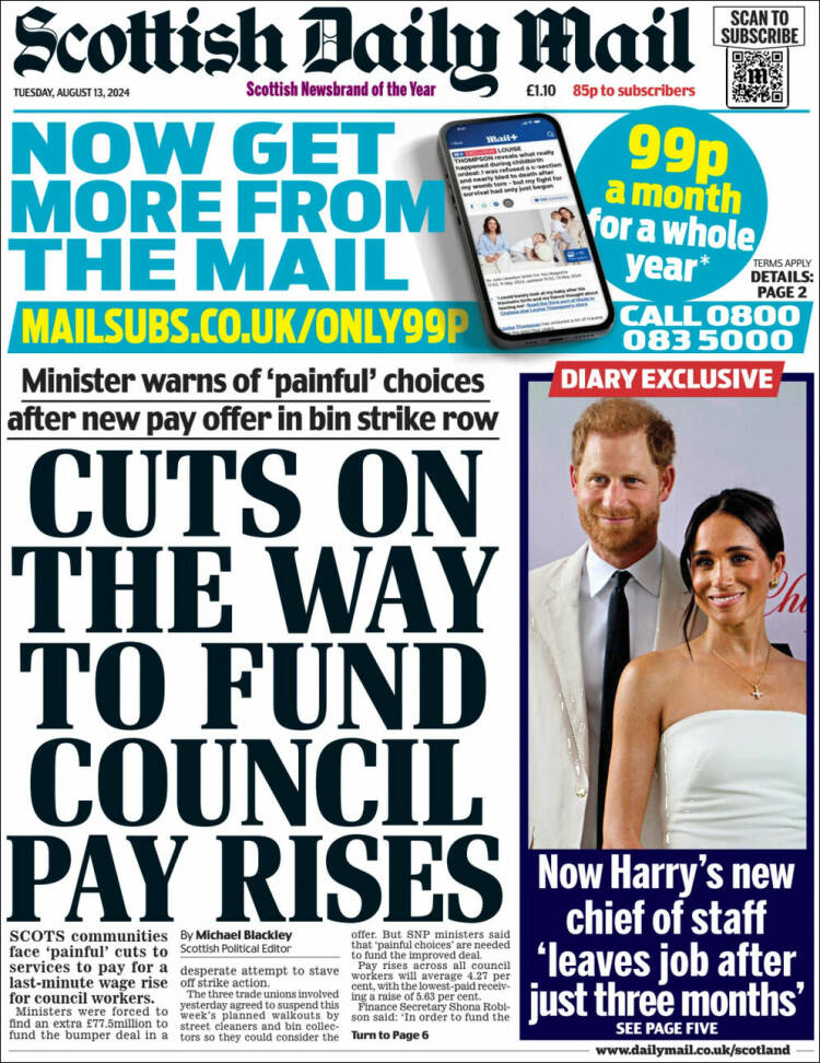 Portada de Scottish Daily Mail (Reino Unido)