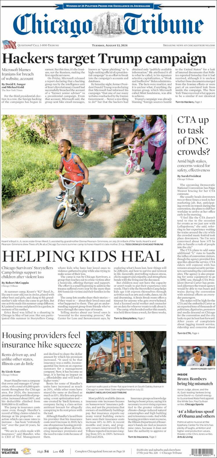 Portada de Chicago Tribune (USA)