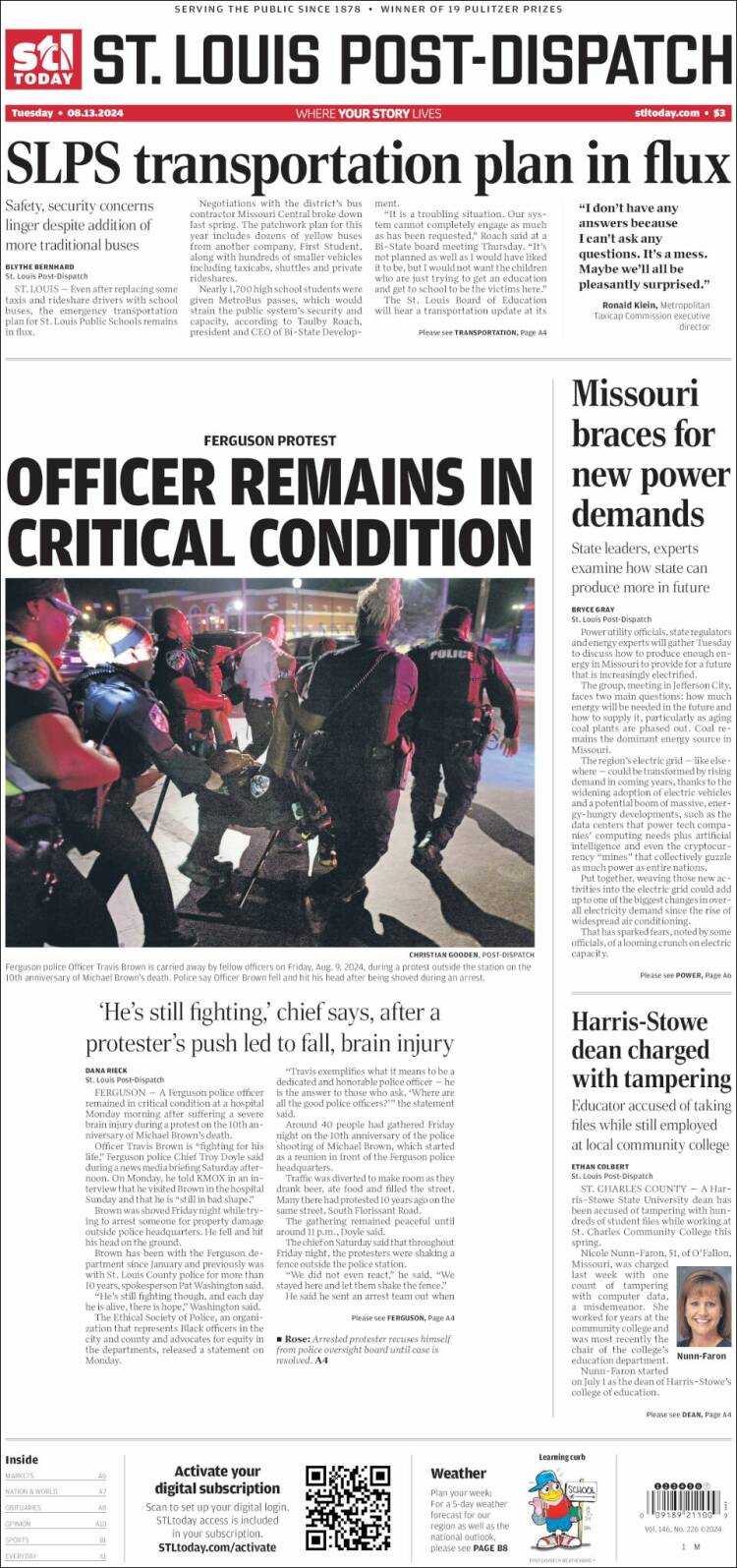 Portada de St. Louis Post-Dispatch (USA)
