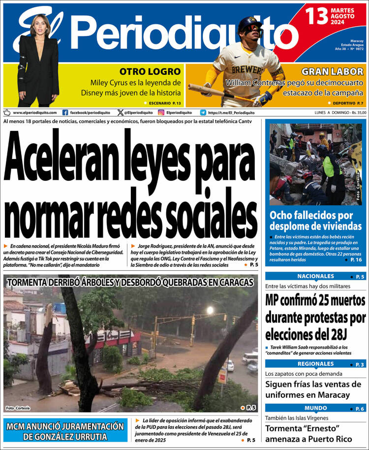 Portada de Periodiquito de Aragua (Venezuela)