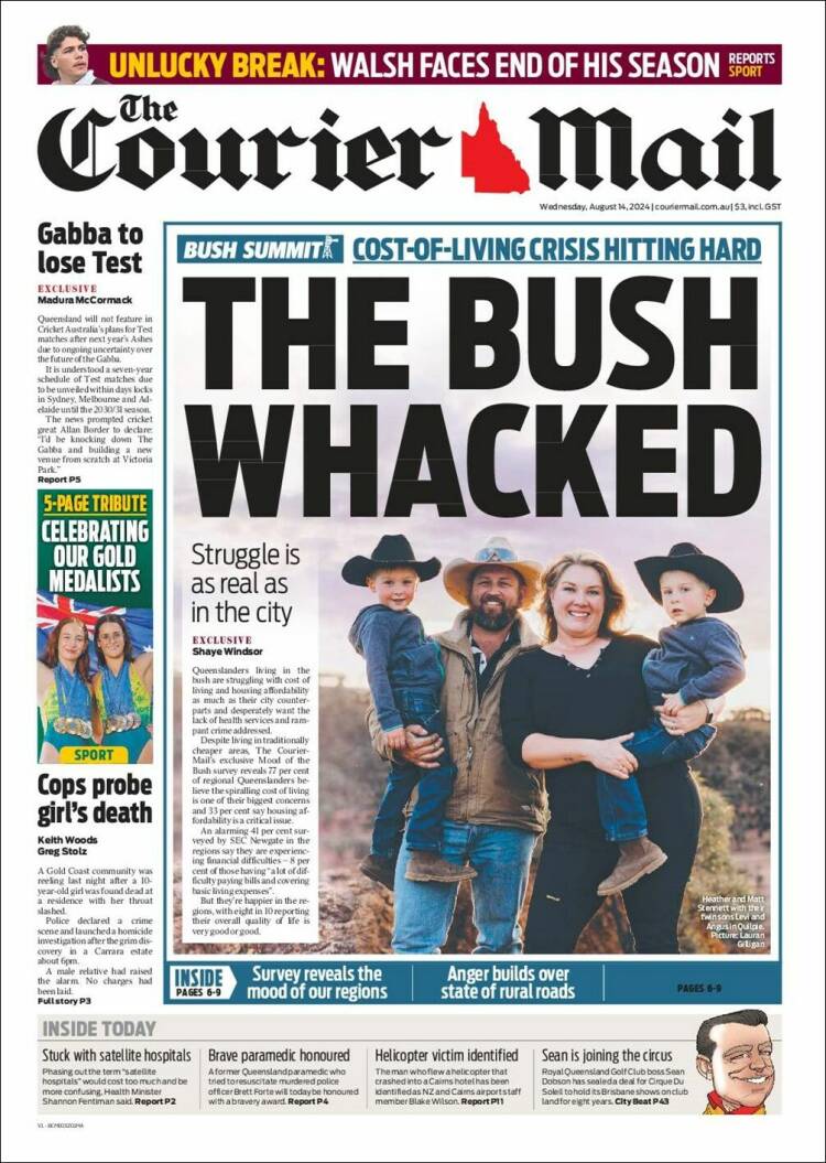 Portada de The Courier-Mail (Australie)