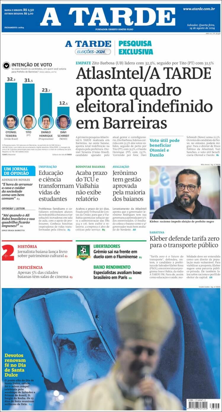 Portada de Diário A Tarde (Brasil)
