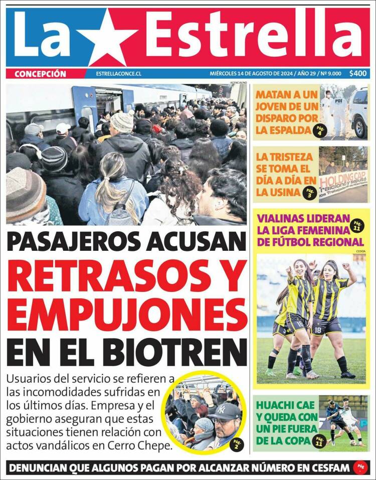 Portada de La Estrella de Concepción (Chile)