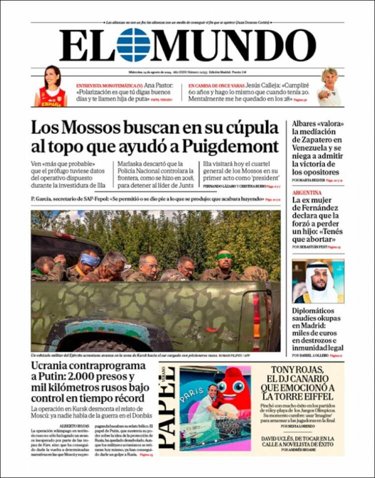 Portada de El Mundo (España)