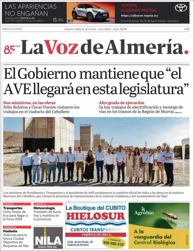 Portada de La Voz de Almería (España)