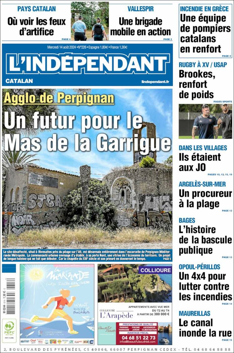 Portada de Le Indépendant (Francia)