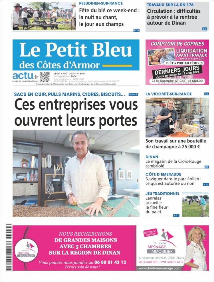 Portada de Le Petit Bleu (Francia)