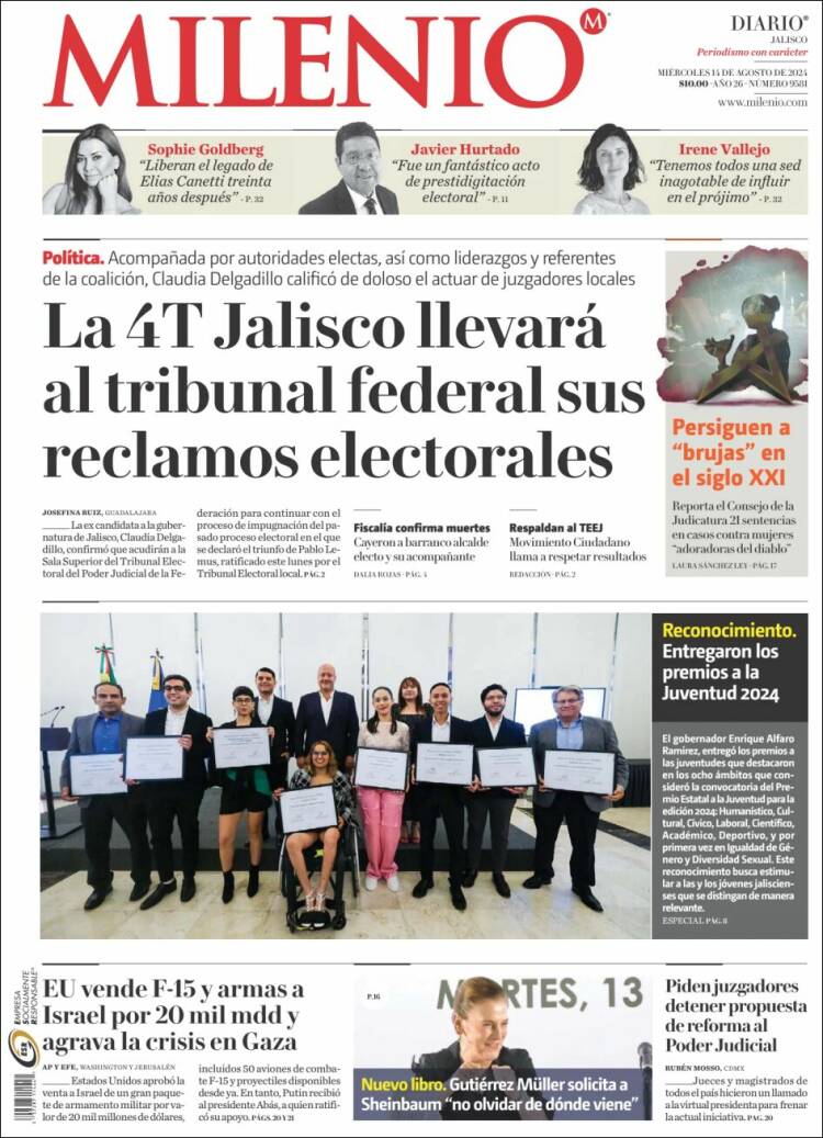 Portada de Milenio - Jalisco (M&eacute;xico)