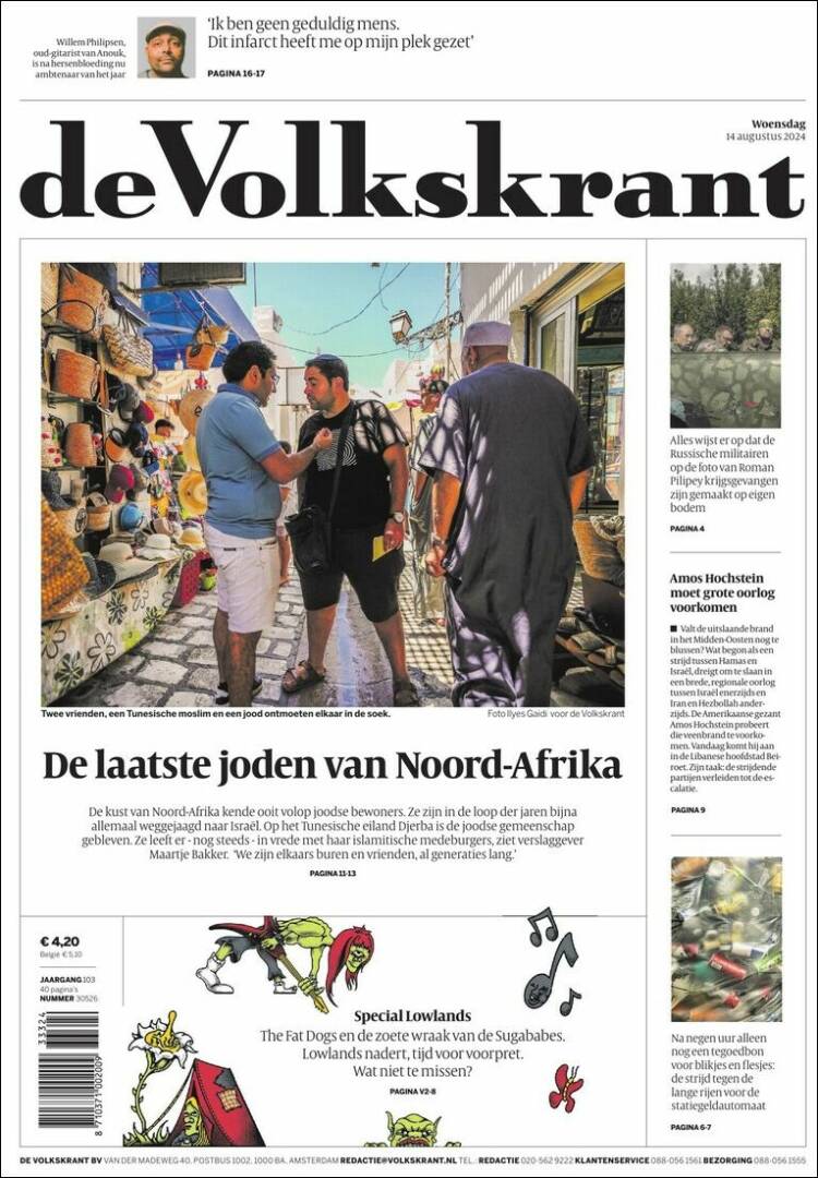 Portada de De Volkskrant (Países Bajos)